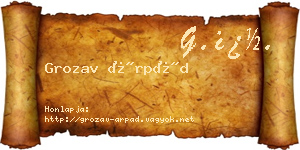 Grozav Árpád névjegykártya